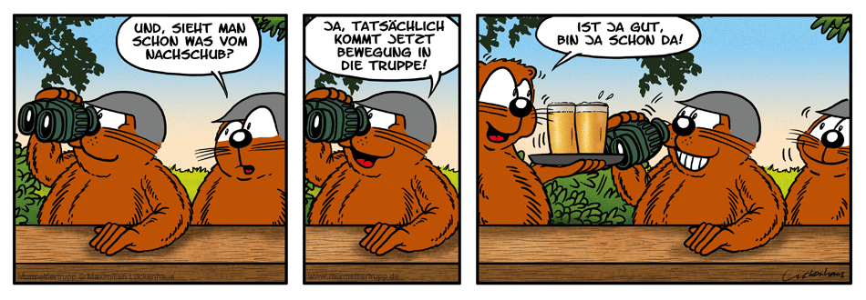 Murmeltiertrupp Comicstrip - Beobachtungsposten