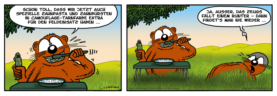 Murmeltiertrupp Comicstrip - Camouflage-Pasta