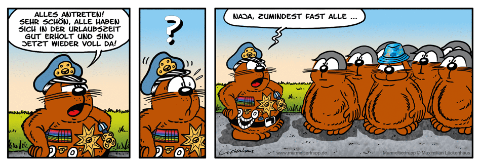 Murmeltiertrupp Comicstrip - voll da