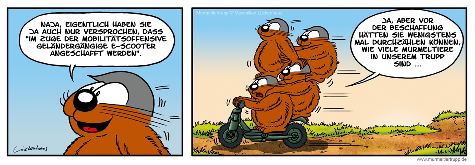 Murmeltiertrupp Comicstrip - nicht nachmachen