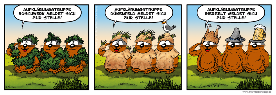 Murmeltiertrupp Comicstrip - Tarntruppe