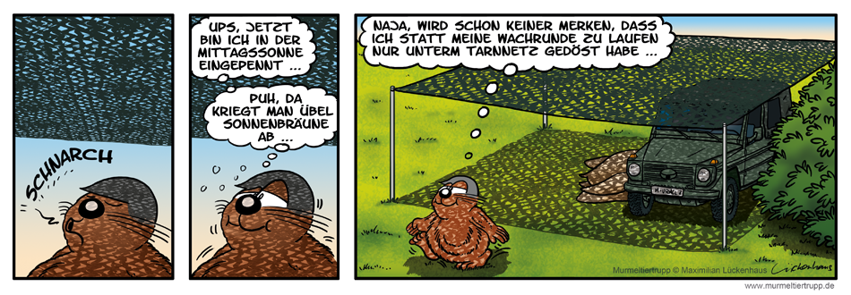 Murmeltiertrupp Comicstrip - verräterische Spuren